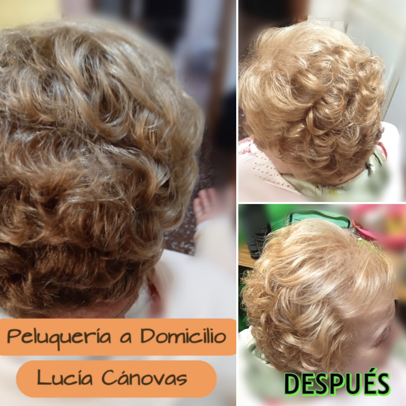 Peluquera a domicilio para peinado de señora en Cartagena